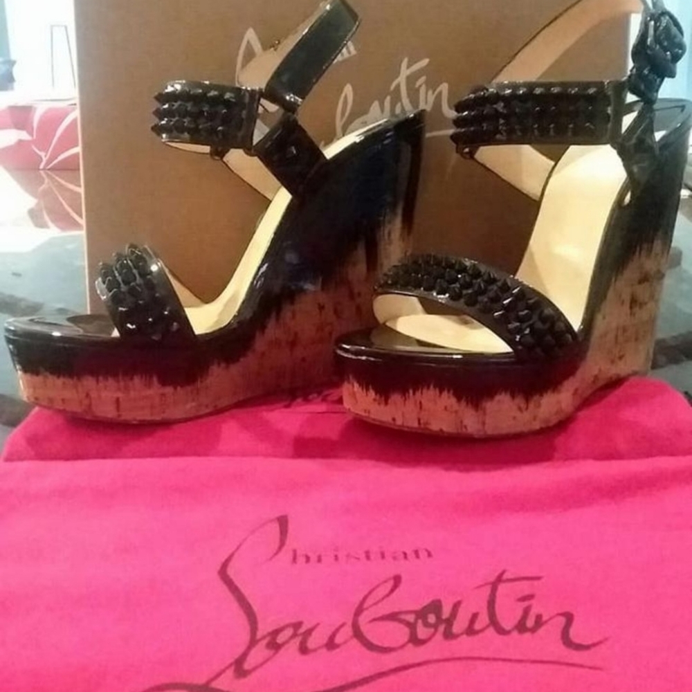 Authentic Louboutin Patent Leather Platforms (Size 38)